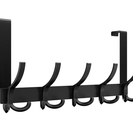 Optish Over The Door Hooks for Hanging, Over The Door Hanger, Over The Door Towel Rack for Bathroom (Black, 1 Pack)