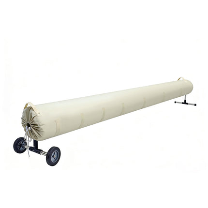 UCEDER Pool Solar Reel Cover with Adjustable Strap, Waterproof Cover for Solar Blanket, 420D Heavy Duty Swimming Solar Reel Storage for Above Ground & Inground Pool (Beige,18 FT)