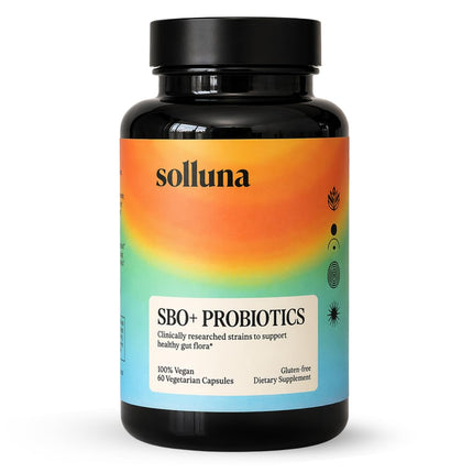 Feel Good SBO Probiotics — Soil Based Organisms (SBOs), Prebiotics, Postbiotics, Humic Acid, Shilajit, Chaga & Turkey Tail Mushroom for Digestion — Solluna by Kimberly Snyder (60CT) Vegan & Non-GMO