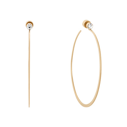 Michael Kors Stainless Steel and Cubic Zirconia Whisper Hoop Earrings for Women, Color: Gold (Model: MKJ5999710)