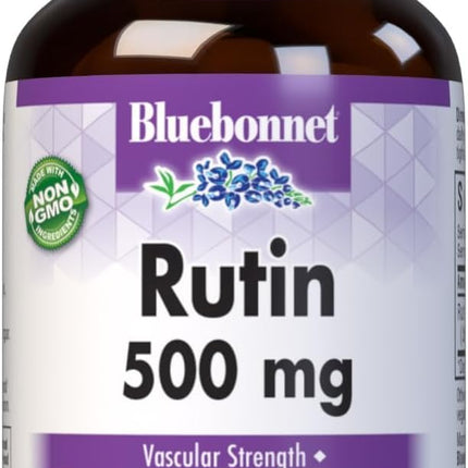 Bluebonnet Nutrition Rutin 500mg (Sophora Japonica) Antioxidant Bioflavonoid for Vascular Support* Vegan, Gluten-Free, Soy-Free - Plant-Based Rutin Supplement - 50 Vegetable Capsules