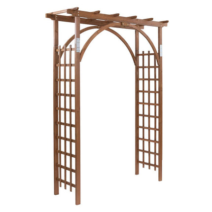 VINGLI 85in Wooden Arbor Garden Arch, Wedding Arch for Ceremony, Wood Trellis for Plant Climbing, Christmas Decor Pergola for Garden Backyard, Lawn