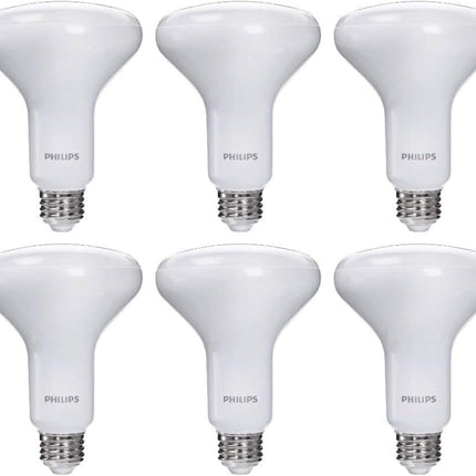 PHILIPS LED 65W BR30 6-Pack Ultra Definition Soft White (2200K) 650 Lumen (7.5W = 65W) Dimmable Flicker-Free Light Bulbs