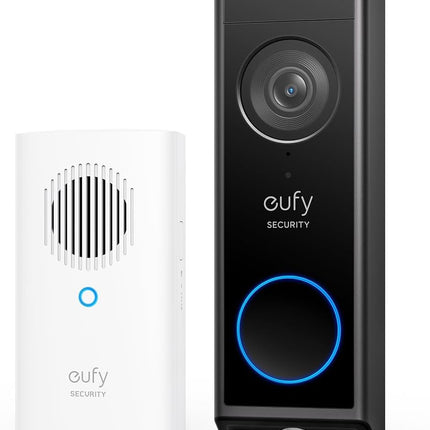 eufy Security Video Doorbell E340 Kit, No Subscription, Dual Cameras, Head-to-Toe View, 2K FHD,Doorbell Camera Wireless & Wired, Color Night Vision, Two-Way Talk, AI Motion Detection, Built-in 8GB