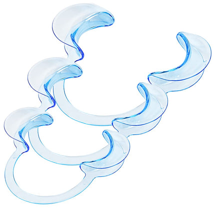Dental Cheek Retractor C Shape Mouth Opener Size S,M,L, Pack of 3 (Blue, 3PCS-S/M/L)