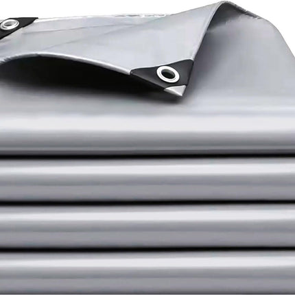 Tarps Heavy Duty Waterproof 10x12 FT,Sliver 12 Mil Large Tarps with Grommets and Reinforced Edges,UV Resistant,Tear&Fade Resistant,Finished for Outdoors Patio Boat,Roof,Camping,10x12 FT