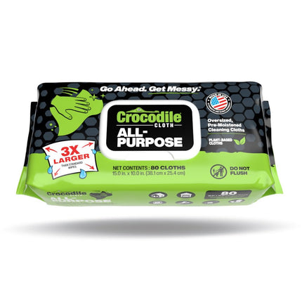 Crocodile Cloth All-Purpose Plant-Based Cleaning Wipes, 80 Count