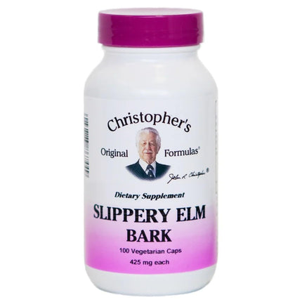 Christopher's Original Formulas Slippery Elm, Natural Digestive Support, 100 Vegetarian Capsules