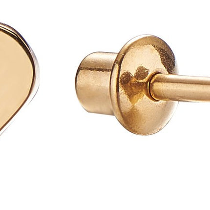 18k Gold Plated Screw Back Heart Stud Hypoallergenic Earrings for Kids, Baby, Toddler, Little Girls with Surgical Steel Post for Ultra Sensitive Ears with Secure Safety Screwback