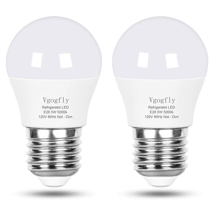 Vgogfly Refrigerator Light Bulb, A15, 40W Equivalent, 5W, 5000K, 120V