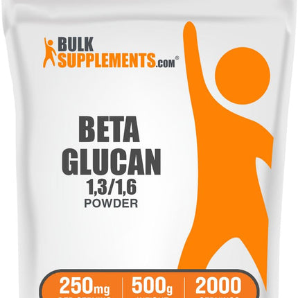 BulkSupplements.com Beta Glucan Powder - 1,3/1,6, Beta Glucan Supplements - Vegan & Gluten Free Supplement, 250mg per Serving, 500g (1.1 lbs) (Pack of 1)