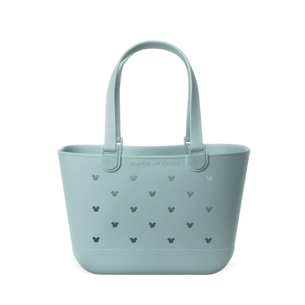 Simple Modern Disney Large Beach Bag | Waterproof Getaway Rubber Tote with Zipper Pocket for Travel, Pool, Boat, Groceries, Sports | Mickey Mouse on Sea Glass Sage