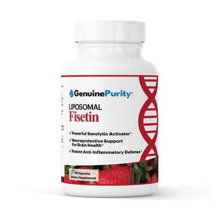 GenuinePurity Liposomal Fisetin 150mg — 60 Vegan Capsules to Support Cellular Health, Antioxidant Defense & Cognitive Wellness — Gluten Free, Non-GMO, Made in USA