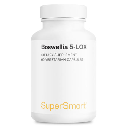 Supersmart - 5-Loxin 200mg per Day (Patented) - AKBA Supplement - 5-Loxin Boswellia Serrata Extract | Non-GMO & Gluten Free - 90 Vegetarian Capsules