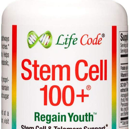 Stem Cell 100+: Multi-Pathway Anti-Aging & Rejuvenation Supplement Supports Stem Cells, Telomeres, Longevity Genes, Vascular Circulation, Neural Function, Autophagy, and More