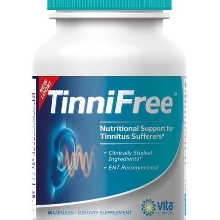 TinniFree Ear & Hearing Support Supplement | 23 Premium Ingredients | Ginkgo Biloba, CoQ10, Magnesium & B12 | Supports Ear Wellness | 60 Capsules