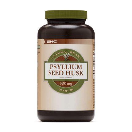 GNC Natural Brand Psyllium Seed Husk 500mg, Supports Digestive Health, 180 Capsules