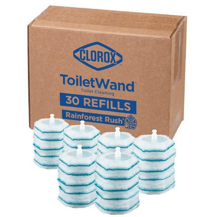 Clorox ToiletWand Toilet Cleaner Refills, Toilet brush, Rainforest Rush, 30 Ct