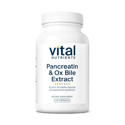Vital Nutrients Pancreatin & Ox Bile Extract 500mg - Natural Digestive Enzymes for Women & Men - Supports Digestion of Protein, Fat, and Carbohydrates*- Gluten, Dairy & Soy Free - 120 Capsules