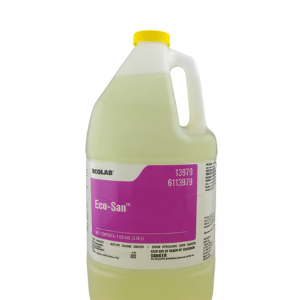 Ecolab Eco-San Commercial-Stregth Sanitizer, 1 Gallon Bottle, Ultra Concentrated, Chlorinated Liquid Sanitizer Great for Use in Multiple Applications