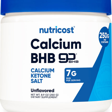 Nutricost Calcium BHB (250g) Unflavored - Calcium Ketone Salt - Non-GMO Gluten-Free