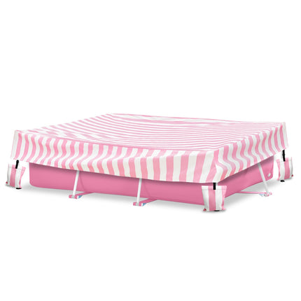 Sobana Rectangular Pool Cover,Waterproof Covers for 7' x 5' x 24" Rectangular Metal Frame Above Ground Outdoor Swimming Pool,with Tie-Down Ropes & 4 Sandbags,Increase Stability(Cover only,Pink)