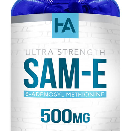 High Strength 500mg SAM E Supplement | S-Adenosyl Methionine Same Supplement for Bone Joint & Mood Support for Men and Women | Vegan Non-GMO & Made in US cGMP Labs (180 Veggie Capsules)