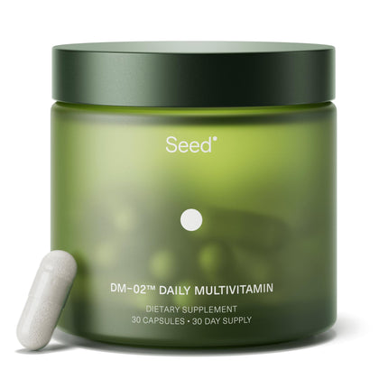 Seed DM-02 Daily Multivitamin - 100% DV Essential Vitamins and Minerals for Women & Men - Helps Fill Daily Nutrient Gaps - Immune, Bone, Hair, Skin & Nails Health - Vegan - 30 Capsules (30-Day Supply)