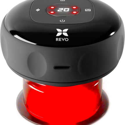 REVO The Original 4-in-1 Smart Cupping Massager with LED Light, Heat, Dynamic Suction & Vibration Massage, Portable Cordless Rechargeable Cupping Device for Body- 1 Pack