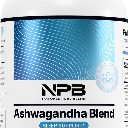 Nature's Pure Blend Ashwagandha Supplements – Organic Ashwagandha Root & Extract for Women and Men – Stress Relief, Sleep, and Mood Support – Athletic Performance & Focus Support – 60 Vegan Capsules