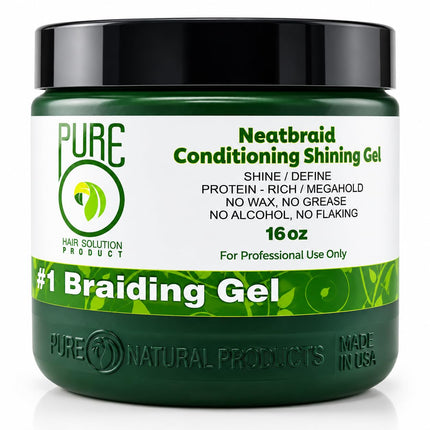 Pure O Natural Products Neatbraid Beauty Professional Conditioning Shining Gel 16oz