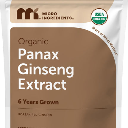 Micro Ingredients Organic Korean Ginseng Root Powder, 4 Ounce | Red Panax Ginseng Root | Traditional Asian Herb | Non-GMO & Vegan Friendly