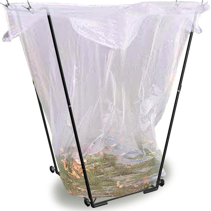Artigarden Garden Trash Bag Holder - Outdoor Leaf Bag Support Stand Multi-Use Metal Garbage Bag Holder Frame Holds 30-45 Gallons Bag for Camping Leaves Gardening Parties Yard Weeding (Black)
