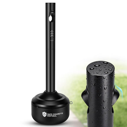 CAROD Steel Cigarette Butt Disposal Outdoor, Rainproof Design Outdoor Cigar Ashtray Receptacle, Standing Ashtray for Smokers Outside Patio, Home, Commercial - 4 Gallon Capacity