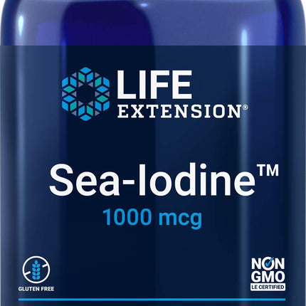 Life Extension Sea-Iodine Capsules, 1000 mcg, 150 Veg Caps, Natural Iodine Supplement from Kelp and Bladderwack