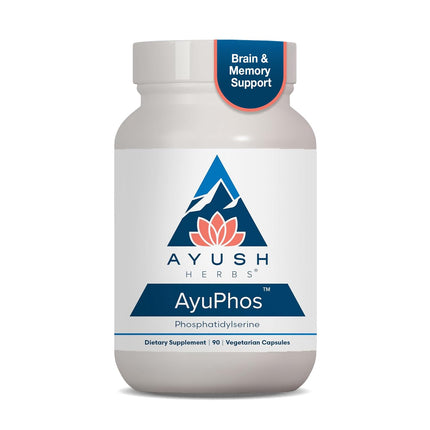 Ayush Herbs AyuPhos - Phosphatidylserine Supplement for Men & Women, Soy-Free Phosphatidyl Serine, Brain, Memory, & Cognitive Support for Adults, 200mg Per Pill - 45 Servings