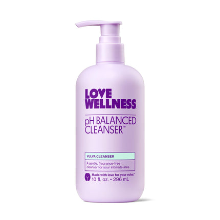 Love Wellness pH Balanced Cleanser | Feminine Vulva Wash for Intimate Health & Hygiene | Fragrance-Free, Non-Irritating & pH Matched | With Aloe Vera & Calendula for Sensitive Skin | 10 Fl Oz