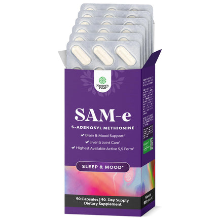 Pure SAM E Supplement 150mg - Nootropic Same 150mg Per Serving for Memory & Brain Support Joint & Liver Health - Natural S-adenosylmethionine for Mood Balance - 90 Count