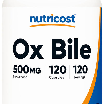 Nutricost Ox Bile Capsules 500mg Per Serving (120 Capsules) - Gluten Free & Non-GMO
