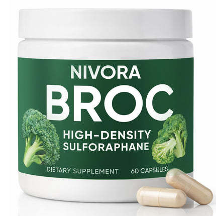 VERTISOOTH NIVORA BROC High-Density Sulforaphane, Sulforaphane Supplement with Broccoli Sprout Extract Antioxidant for Immunity Support, Cellular Health & Overall Vitality, Non-GMO, 60 Capsules