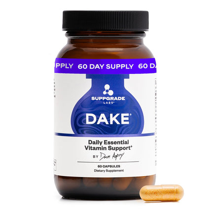 Suppgrade Labs DAKE by Dave Asprey | Synergistic Blend of Essential Vitamins D-A-K-E | Vitamin D2 + K2 + A + E Supplement for Immune Support, Bone & Joint Support, & Heart Health | 60 Day Supply