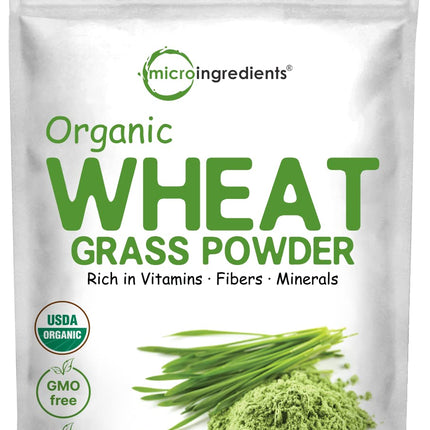 Sustainably US Grown, Organic Wheat Grass Powder (100% Whole-Leaf), 16 Ounce , Rich in Immune Vitamins, Fibers and Minerals, Support Digestion Function, Vegan Friendly