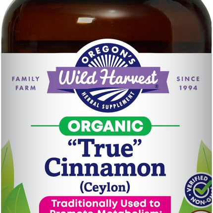 Oregon's Wild Harvest Organic True Cinnamon Ceylon 60 Count Vegan Capsules