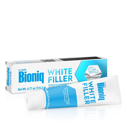 Bioniq White Filler - Whitening Toothpaste with 20% Hydroxyapatite - Contains White bioHAP and Fluoride Free for Daily Use - Mint Flavor - 1 x 4.77 Oz