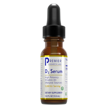 Premier Research Labs Vitamin D3 Serum - Liquid Vitamin D Oil Drops for Adults, Liquid Vitamin D3 5000 IU, Sublingual VIT D3 Liquid - 0.43 Fl Oz, 1 Bottle