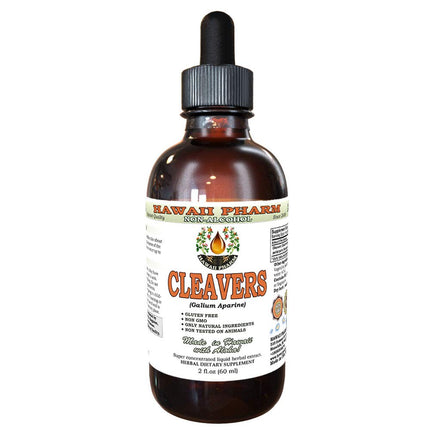 Hawaii Pharm Cleavers Alcohol-Free Liquid Extract, Cleavers (Galium aparine) Above-Ground Parts, Dried Glycerite Natural Herbal Supplement 2 oz