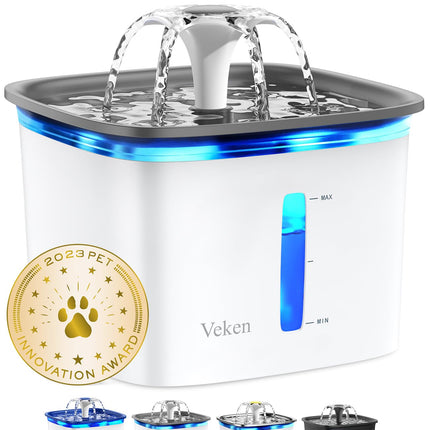 Veken Innovation Award Winner 95oz/2.8L Cat Water Fountain, C1 Classic
