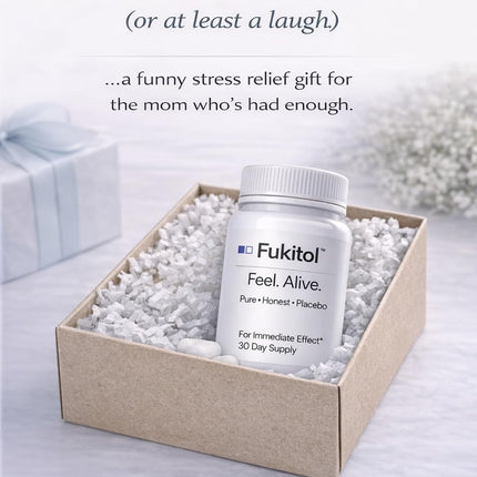 Fukitol™ Placebo Pills – The Gift of Letting Go – Funny Stress Relief Gag Gift (30 ct) – Unique Novelty Present for Birthdays, Mother's Day, Holidays & White Elephant