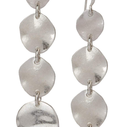 SPUNKYsoul Boho Round Minimalist 3 or 4 Statement Circle Disc Drop Dangle Earrings in Gold and Silver, Trendy Casual Everyday Chic Fashion Jewelry for Women, Gift Giving (Silver)