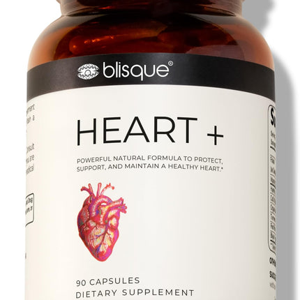 Blisque – Natural Blood Pressure Support Supplement for Heart Health and Circulation | Doctor-Approved | with 200 mg CoQ10, Hawthorn Berry, Beet Root, Turmeric | 90 Capsules